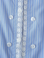Women's Striped Lace-Detail Poplin Shirt