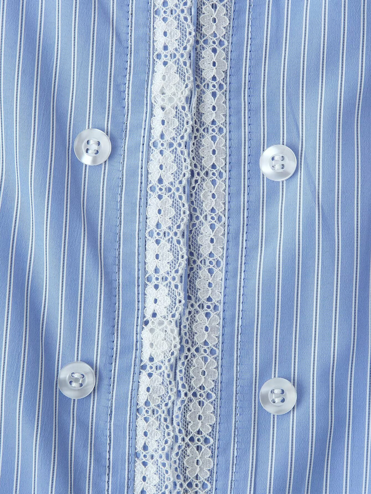 Women's Striped Lace-Detail Poplin Shirt