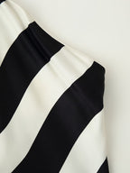Women's Striped Halter Backless Midi Dress