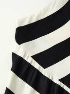 Women's Striped Halter Backless Midi Dress