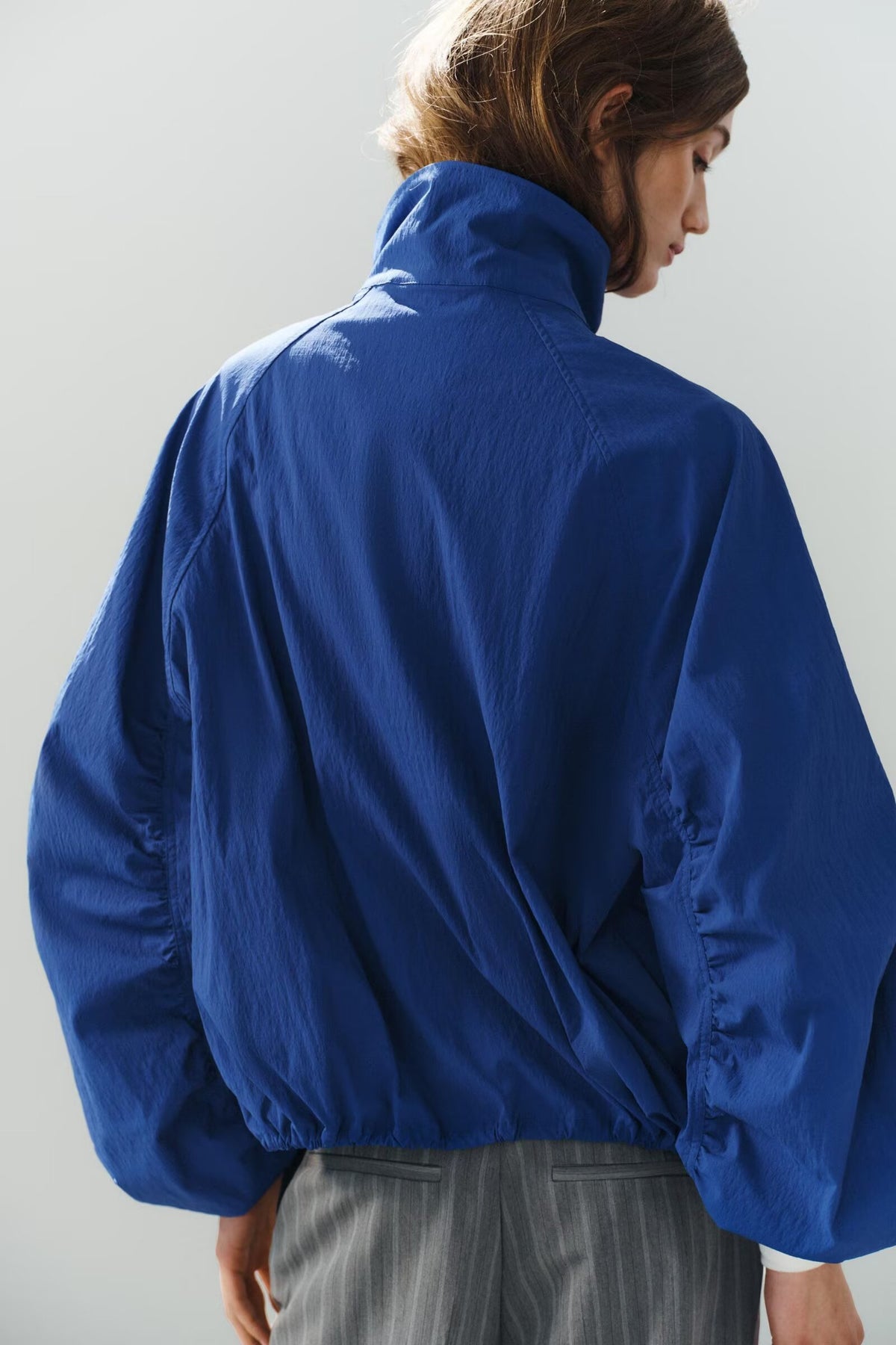 Stand-Collar Button Short Jacket