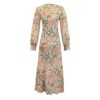 Floral V-Neck Chiffon Maxi Dress