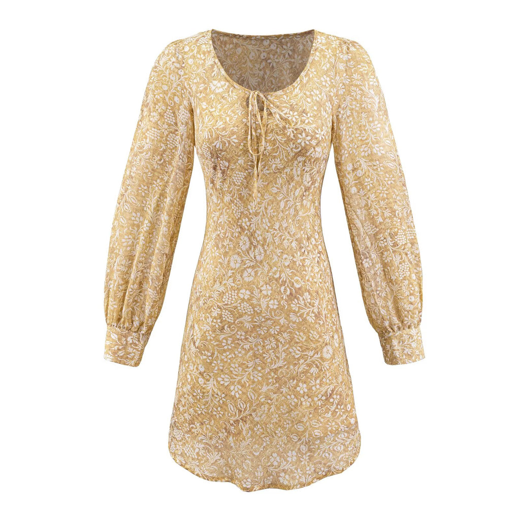 Floral Printed Round-Neck Dress