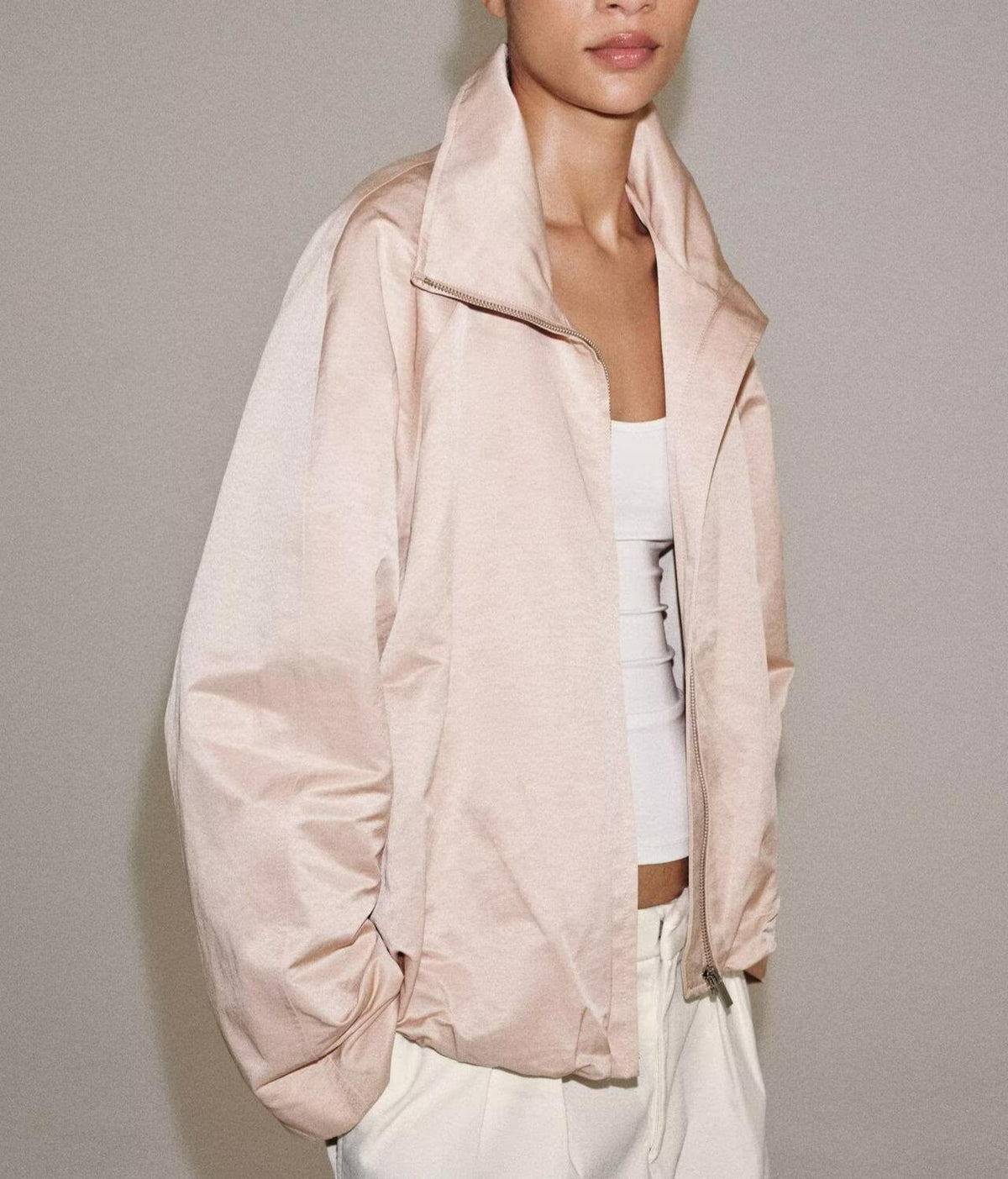 Women Clothing Autumn Fashionable All Match Personality Bomber Jacket Jacket