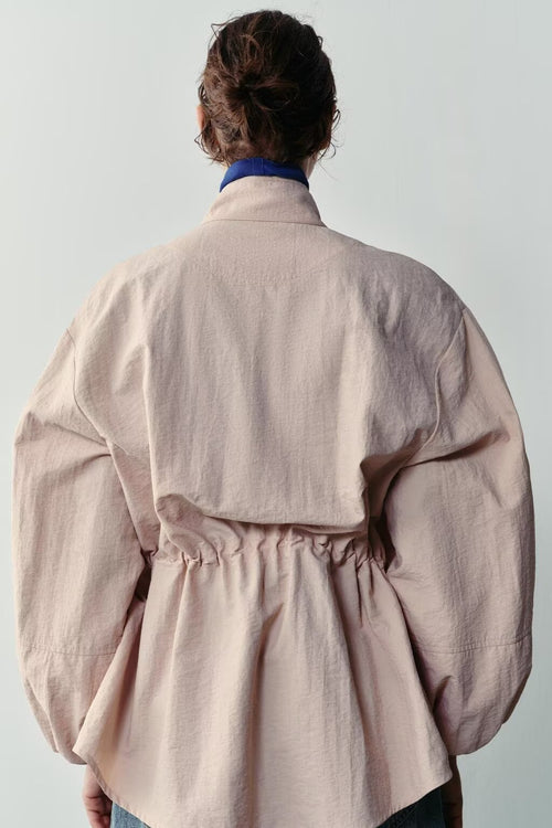 Women's Women Clothing All Match Solid Color Stand Up Collar Jacket