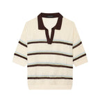 Women's Striped Collared Knit Sweater