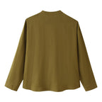 Women's Button Shirt & Straight-Leg Pants Set