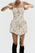 Women's Floral Strapless Tube Dress