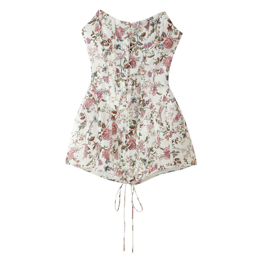 Women's Floral Strapless Tube Dress