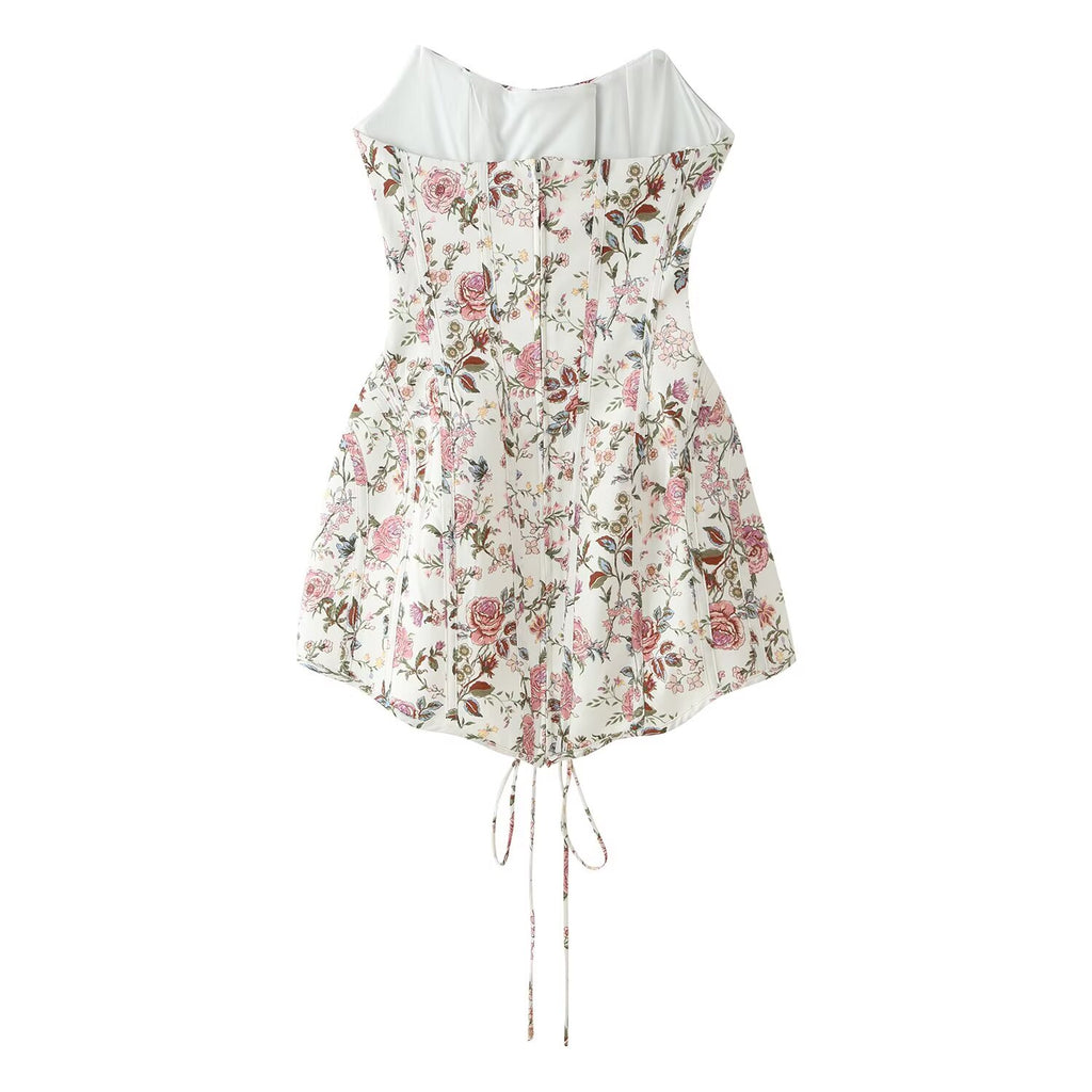 Women's Floral Strapless Tube Dress