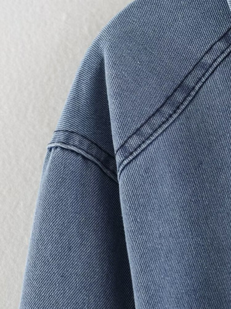 Women's Collared Denim Jumpsuit