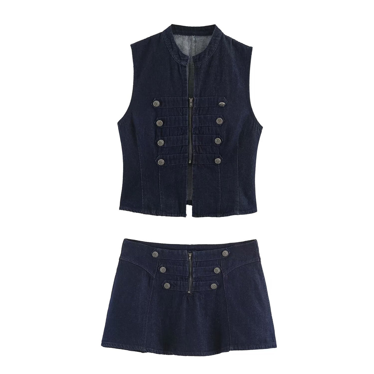 Women's Vest & A-Line Skirt Two-Piece Set