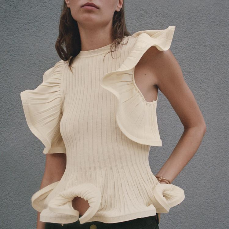 Women's Wave-Trim Knit Top