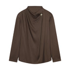 Women's Single-Button Long-Sleeve Office Shirt