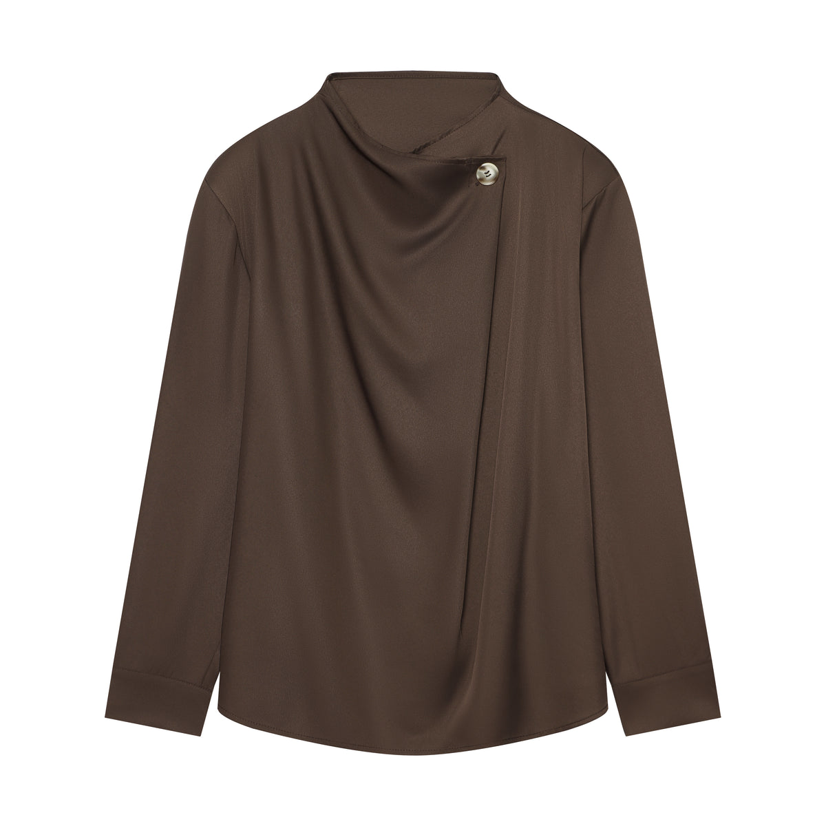 Women's Single-Button Long-Sleeve Office Shirt