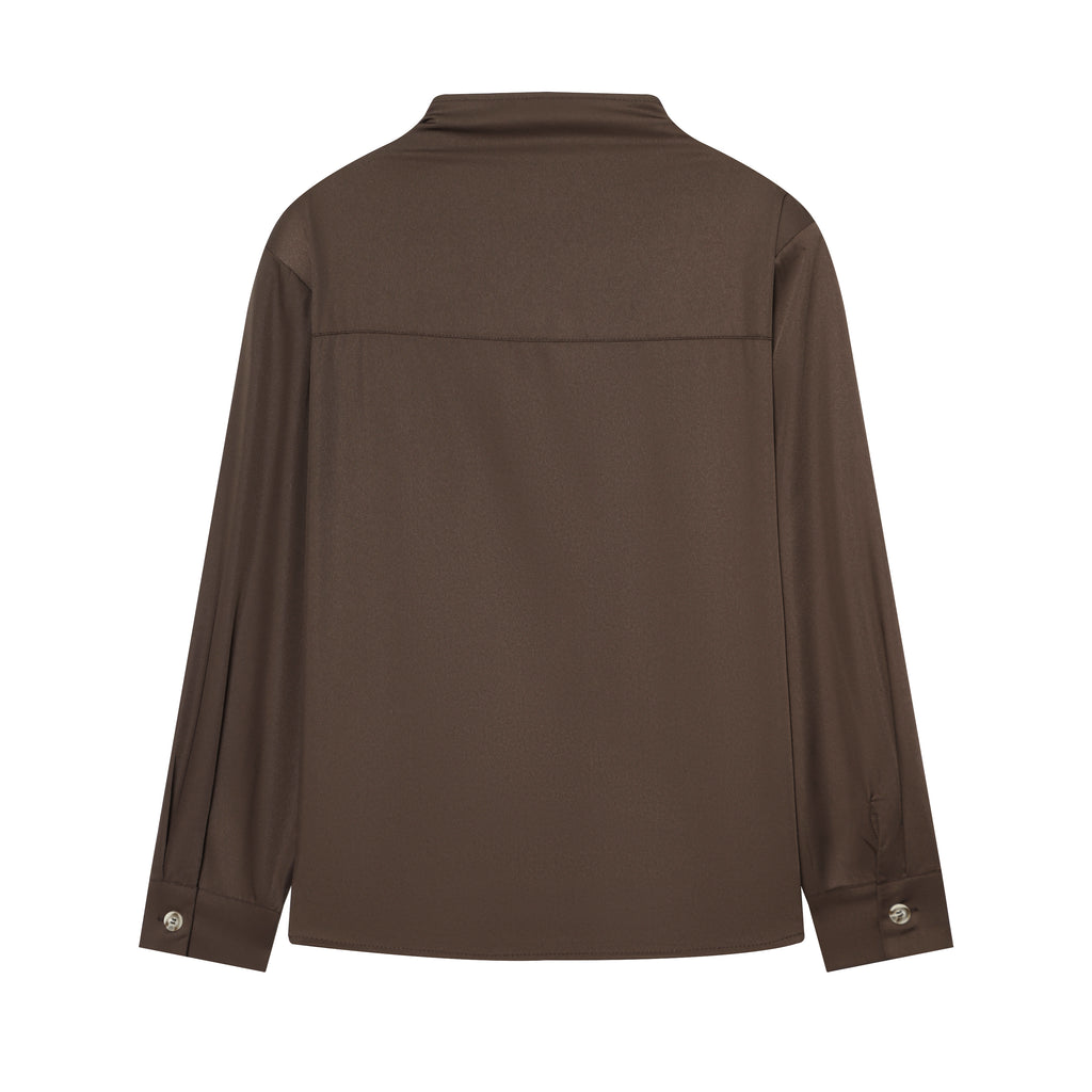 Women's Single-Button Long-Sleeve Office Shirt