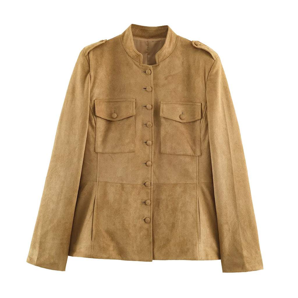Women's Suede Strap-Detail Jacket