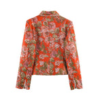 Floral Print Waist-Detail Blazer
