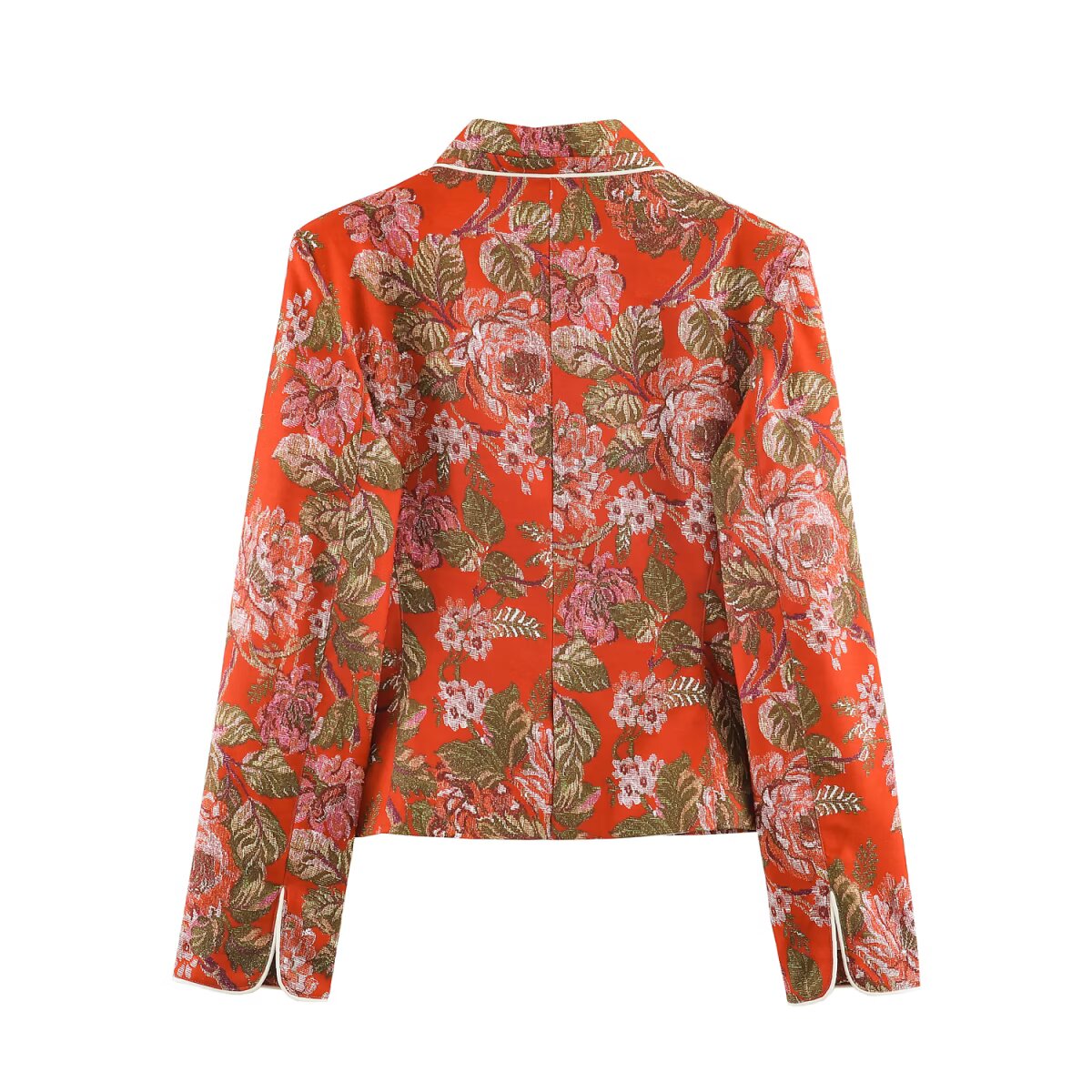 Floral Print Waist-Detail Blazer