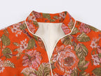 Floral Print Waist-Detail Blazer
