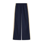 Women's Stand-Collar Jacket & Striped Pants Set