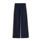 Women's Stand-Collar Jacket & Striped Pants Set