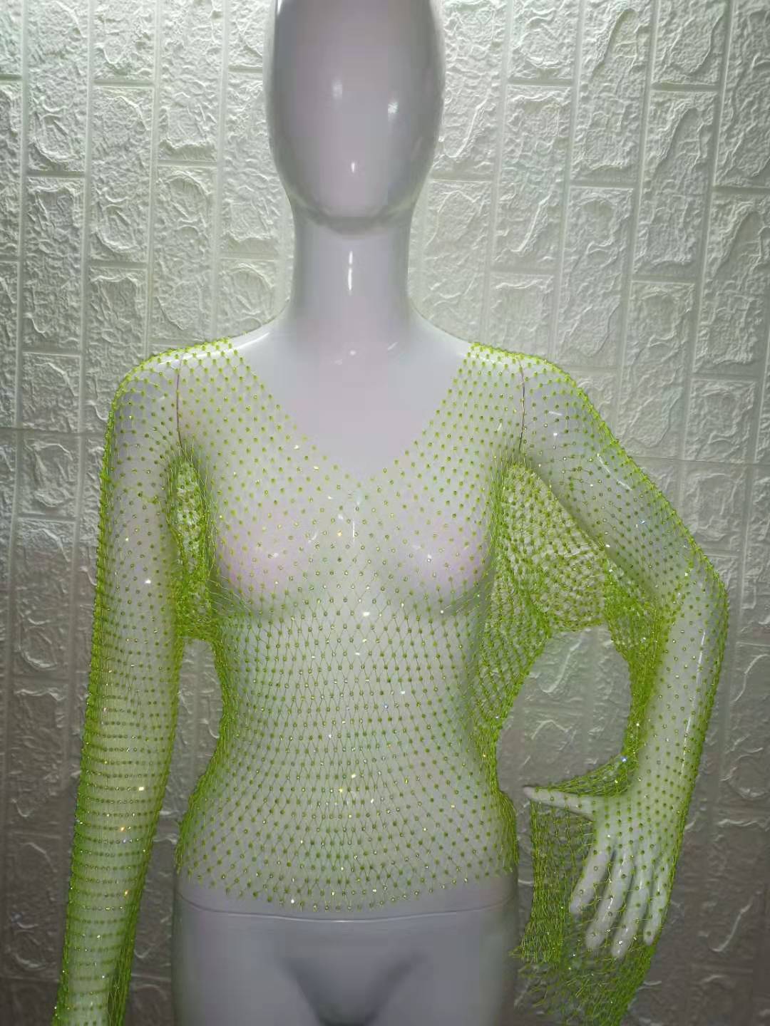 V-neck Fluorescent Green