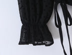 Women's Ruffled Polka Dot Long-Sleeve Top