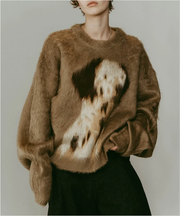 Women's Puppy Jacquard Knit Sweater