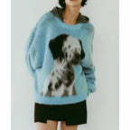 Women's Puppy Jacquard Knit Sweater