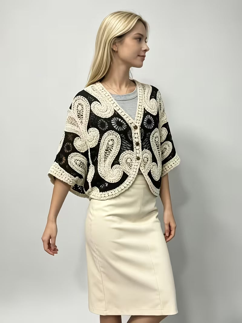 Women's Five-Button Knit Cardigan