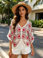 Women's Floral Embroidered Knit Cardigan
