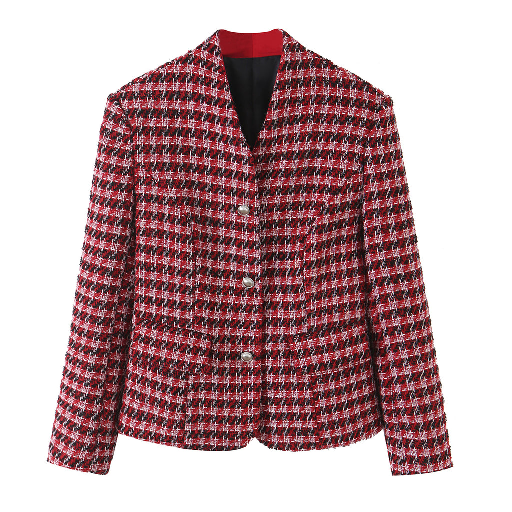 Women's Stand-Collar Single-Breasted Blazer