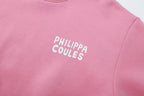 Women's White & Pink Graphic Pullover Sweater