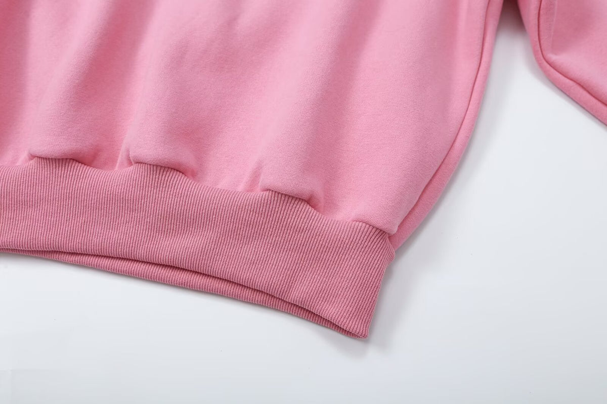 Women's White & Pink Graphic Pullover Sweater