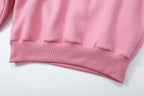 Women's White & Pink Graphic Pullover Sweater