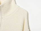 Women's Double-Zip Stand-Collar Sweater Coat