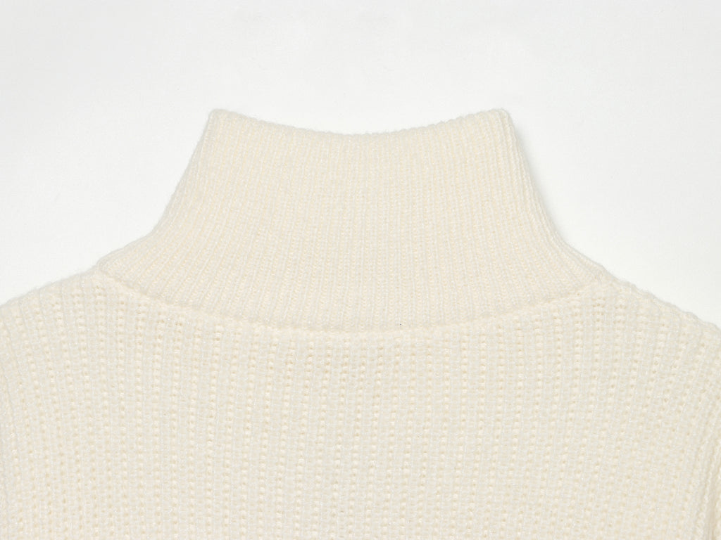 Women's Double-Zip Stand-Collar Sweater Coat