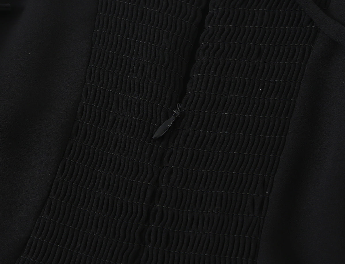 Women's Lace-Up Bow Detail Long-Sleeve Dress
