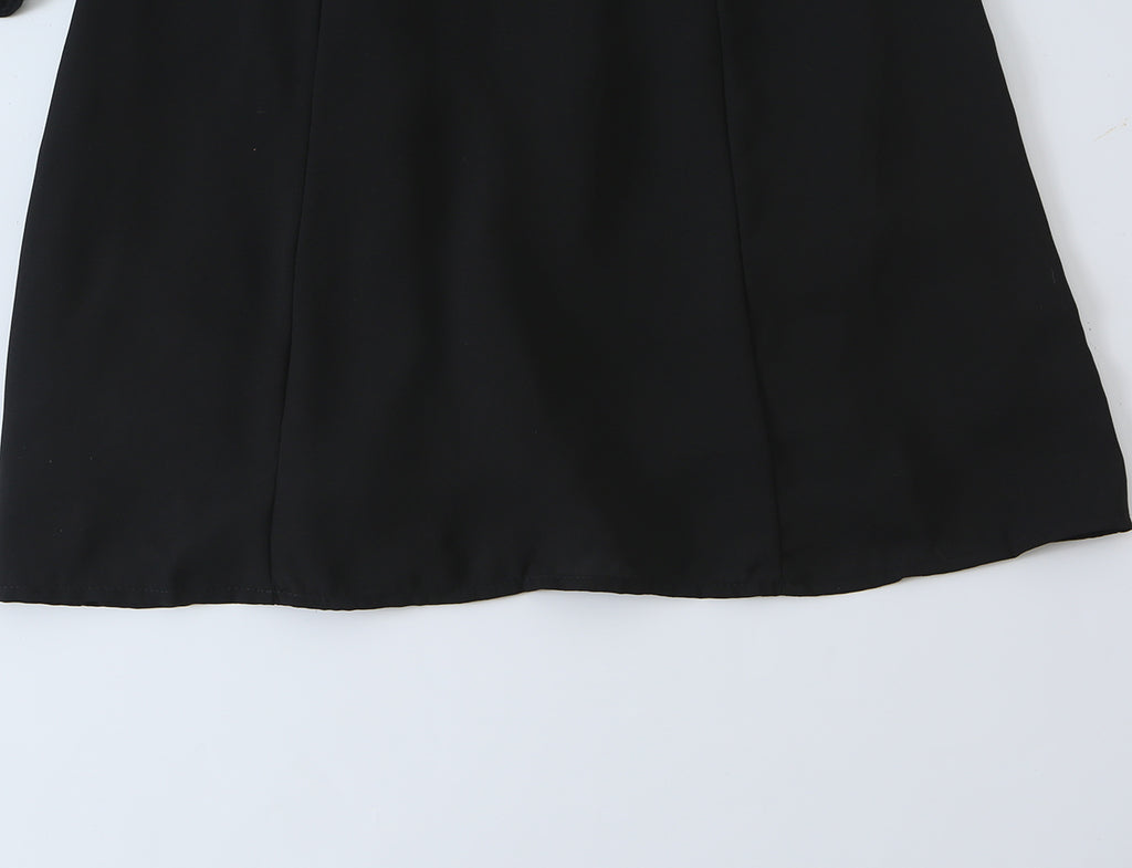 Women's Lace-Up Bow Detail Long-Sleeve Dress