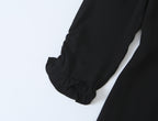 Women's Lace-Up Bow Detail Long-Sleeve Dress