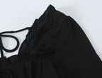 Women's Lace-Up Bow Detail Long-Sleeve Dress
