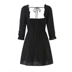 Women's Lace-Up Bow Detail Long-Sleeve Dress
