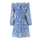 Women's Retro Printed High-Waist Flounce Dress