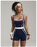 Women's Seamless Color-Block Fitness Romper