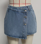 Irregular Asymmetric Stomach Blanket Denim Skirted Skirt