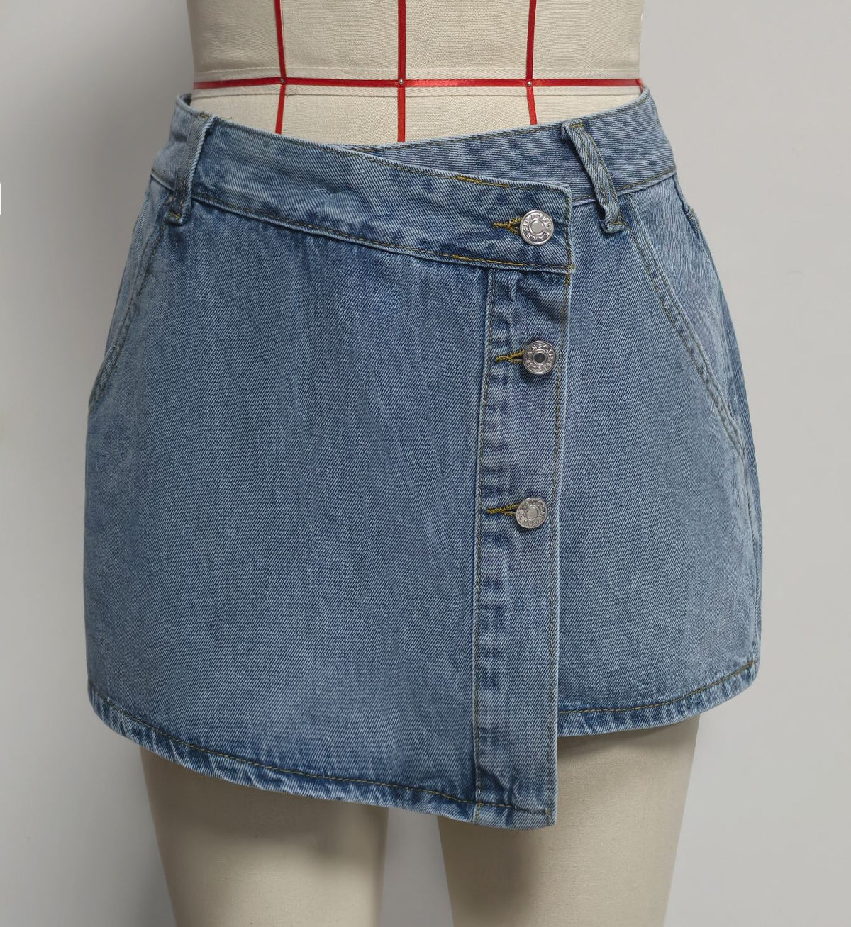 Irregular Asymmetric Stomach Blanket Denim Skirted Skirt