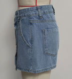 Irregular Asymmetric Stomach Blanket Denim Skirted Skirt