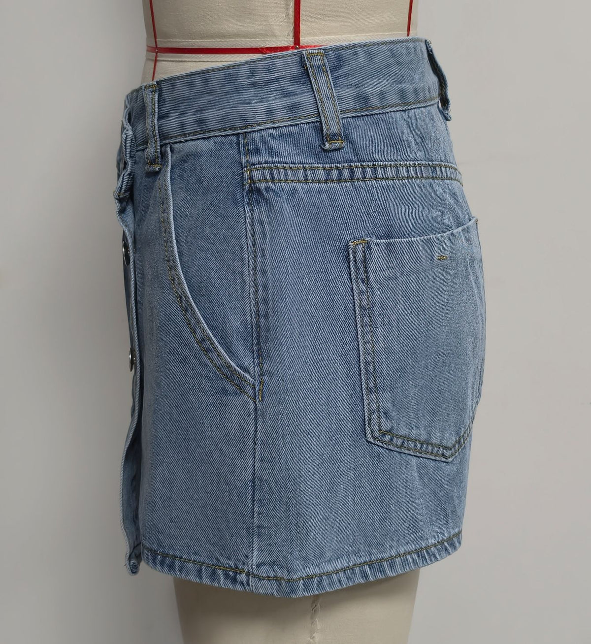 Irregular Asymmetric Stomach Blanket Denim Skirted Skirt