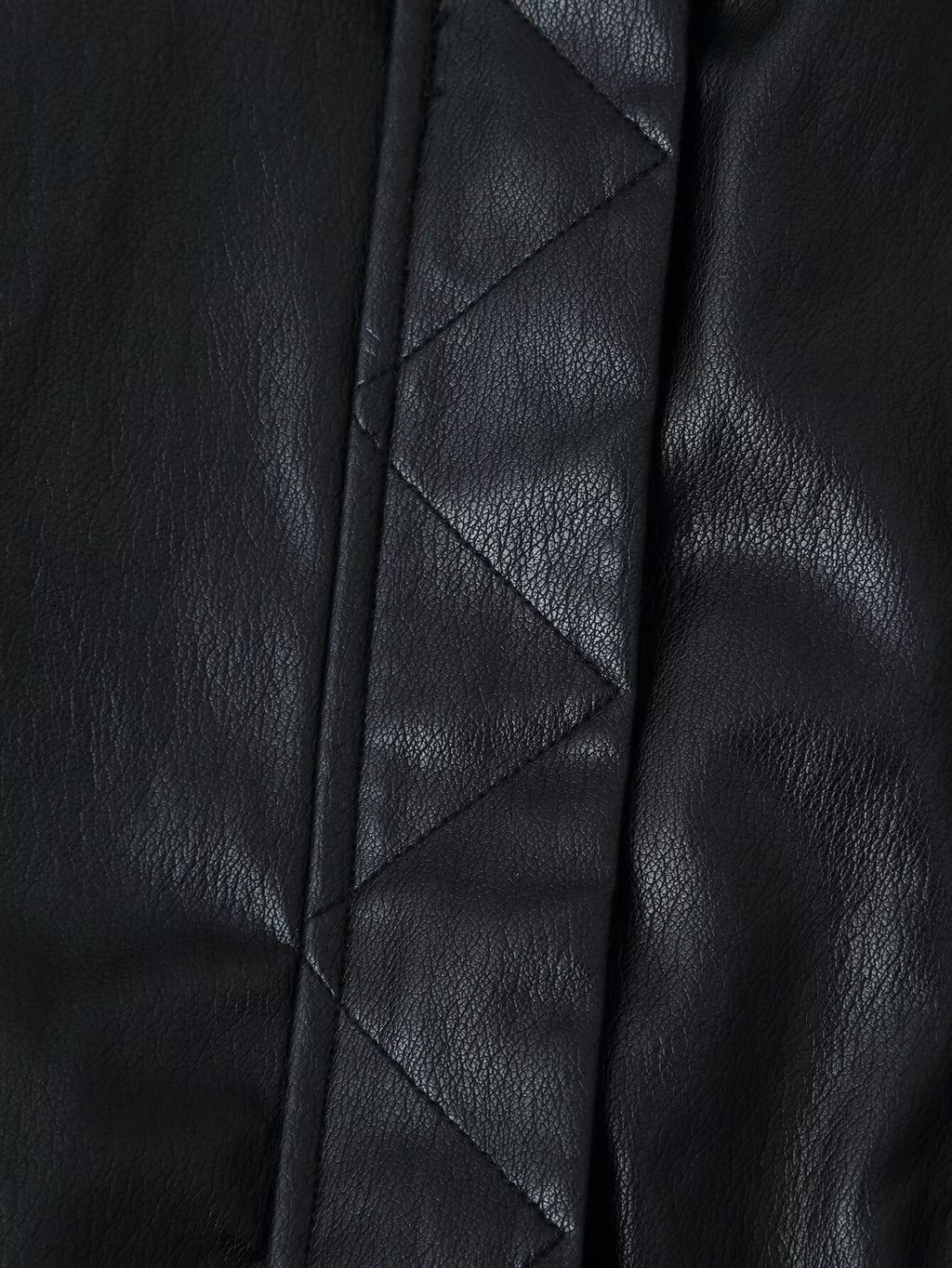 Women's Leather Effect Padded Shoulder Bomber Jacket Coat